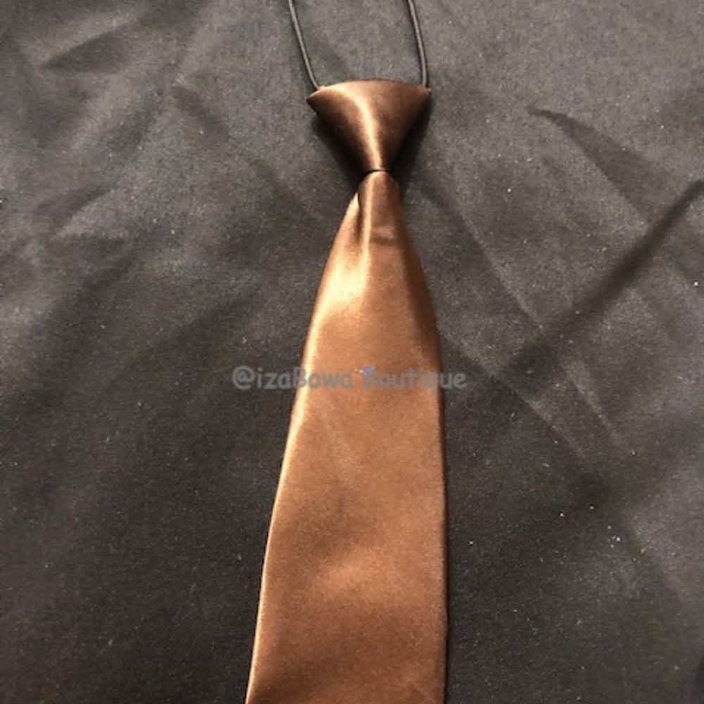 Brown Satin Tie  =PETS=  TY1215  NWT Boutique